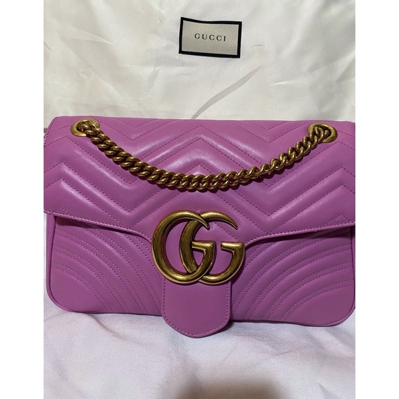 Wow! Rare Gucci Medium Marmont Bag in Pink - Picture 9 of 16